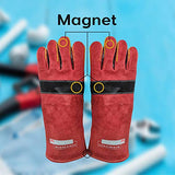 ▶ Guantes de soldador magnéticos de 40,64 cm de protección de escudo del antebrazo, doble capa de hilos de Kevlar fuertes, ignífugos, 1 par.