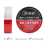 ▶ Cinta reflectante DOT-C2 de 2 pulgadas x 160 pies, color rojo y blanco, impermeable, autoadhesiva, para remolque, para exteriores, seguridad, precaución, reflector, Conspuicy