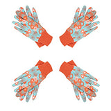 ▶HANDLANDY Guantes de jardín de algodón para mujer, 4 pares de guantes de jardinería suaves con puntos de PVC, guantes de trabajo florales para patio (L, naranja)