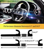 Tevlaphee Cerradura de volante antirrobo, dispositivo extensible, retráctil, sin llave, combinación de 5, bloqueo, antirrobo, resistente, ajuste universal para vehículos, camiones, camionetas, SUV