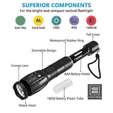 🔦 Linterna recargable SEEDARY Linterna LED Militar Visión Nocturna, Herramienta Práctica Portátil 1600 Lúmenes Lampara LED, Linterna para Bicicleta y Linterna Táctica