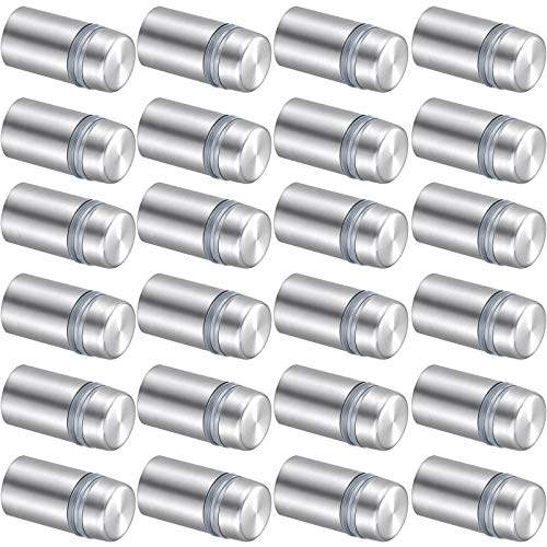 Tornillos de separación de señal de 1/2 x 3/4 pulgadas, tornillos de publicidad, soportes de pared de acero inoxidable para letreros acrílicos de vidrio (24 piezas)