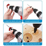 Juego de  brocas de taladro avellanado de 1/4"Fresa de vástago hexagonal Herramientas de carpintería para taladro + L-Llave