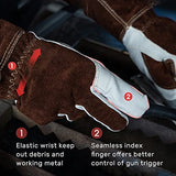 ▶ Guantes de soldador específicos TIG de cuero de grano de 12 pulgadas, guantes resistentes al calor y al fuego para soldador, guantes de piel de cabra para soldador, soldadura TIG, parrilla, chimenea, horno, barbacoa (M)