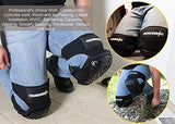 ▶ THUNDERBOLT Rodilleras para trabajo, construcción, pisos, jardinería, limpieza, con doble gel, cojín de espuma gruesa y correas antideslizantes ajustables