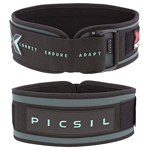 ▶ Cinturón de protección Lumbar para Levantamiento de Pesas, Soporte Lumbar, Ideal para Sentadillas, Peso Muerto, Zancadas, Cinturón Personalizable con Espacio para Parches, 3 Colores, 4 Tallas (M, Verde)