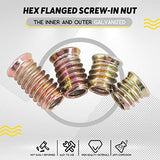 💢  Hilitchi 90Pcs Furniture Screw in Nut Threaded Wood Inserts Bolt Fastener Connector Hex Socket Drive Insert Nuts for Wood Furniture with Bonus Hex Spanner (5/16"-18)