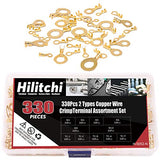 💢  Hilitchi 330 piezas de terminales de engarzado de alambre abierto sin aislamiento en forma de U (M3 M4 M5 M6 M8 M10, TC-1, TC-A, TC-B, TC-C, TC-T)