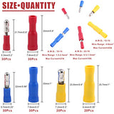 ▶ Hilitchi 160pcs bullet-famle/macho terminales aislados Cableado Eléctrico alambre Crimp Conectores Set