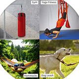 ▶  Mosquetón, 800 libras, 3 pulgadas de alta resistencia para hamacas, accesorios de camping, senderismo, llavero, al aire libre y gimnasio, etc., mosquetones de gancho de resorte para correa de perro, arnés y llavero, 2 piezas, negro