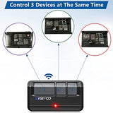 ▶ AMAZON BASICS Abridor de puerta de garaje compatible con Chamberlain/LiftMaster/Craftsman de 3 botones, seguridad +2.0, abridor universal de puerta de garaje con clip de visera, sustituye a 81LM 971LM 371LM (2 juegos)