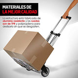 ▶ Redlemon Diablito Plegable de Aluminio con Capacidad para 100 kg de Carga, Llantas y Base Plegables, Mango Ergonómico y Ajustable hasta 97 cm de Altura, Resistente y Ligero, Fácil de Guardar
