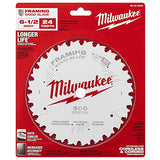▶ MILWAUKEE Hoja de sierra circular, diámetro de la hoja: 6-1/2 pulgadas.