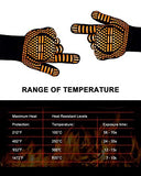 ▶ Guantes ignífugos Guantes de barbacoa, guantes de barbacoa de 800 °C, resistentes al calor extremo