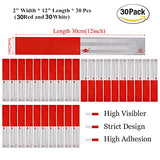 ▶ Cinta reflectante, cinta reflectante para remolques, cinta reflectante impermeable para exteriores, reflector de remolque, para caravanas, coches, camiones, remolques, barcos, señales de carretera (rojo/blanco), 5 cm x 30 cm, paquete de 30 unidades