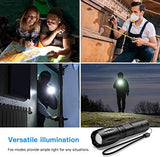 🔦 Linterna recargable TBONEEY Linterna LED Militar Visión Nocturna, Linterna de Mano USB Recargable Linternas Alta Potencia Tactica Lampara Táctica Militar de Mano Impermeable, 5 Modo, Zoomable, para Ciclismo, Camping
