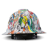 ▶ Casco de seguridad aprobado por OSHA de ala completa, casco de seguridad, caos de personajes, dibujos animados y anime, diseño personalizado, Cascos de Construcción, suspensión de trinquete ajustable de 6 puntos