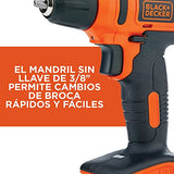 Taladro inalámbricos  BLACK+DECKER  12V 3/8 Pulgadas Ión de Litio y 12 Accesorios LD12S-B3