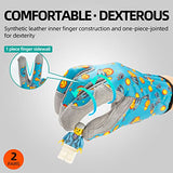 ▶ Guantes de jardinería para niños de 3 a 9 años, guantes de trabajo para patio para niños, guantes de trabajo de seguridad suaves para jugar al aire libre (S, rosa azul, KID-MF7362)