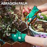 ▶ Guantes de jardinería  para mujer, guantes de trabajo de piel de cabra, protección contra cortes (talla S, verde oscuro, GA7476)