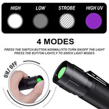 Linterna UV de luz negra, linterna UV LED 2 en 1, luz negra UV con 500 lúmenes, 4 modos, impermeable para ropa de mascotas, detección de hongos, pesca nocturna, viajes