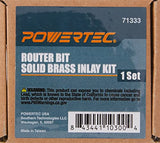 ▶ Broca fresadora Kit de incrustaciones de latón macizo para brocas de enrutado For 1/4 Templates for High RPM Routing | Includes 1/8 Carbide Router Bit/Cutter + 1/4 Shank, Universal Bushing, Retainer Nut, Collar, Alignment Pin