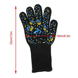 ▶ Guantes ignífugos de 800 Fire 1482 ° F Para Horno Resistente A Altas Temperaturas, Guantes de Trabajo Antideslizantes Con Puño Largo Extendido Para Cocinar A La Parrilla (1 Par)
