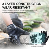 KKOYING Guantes de trabajo pesados, guantes mecánicos, protección contra impactos TPR, ajuste de rendimiento, reducción de vibraciones, capacidad para pantalla táctil (XL, negro)
