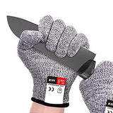 ▶ Guantes de Trabajo Anticorte , Nivel 5 protección de la Cocina Grado alimenticio Guantes de Seguridad para el Corte de Carne, Cocina, Corte, Corte y pelar, carpintería, 1 par