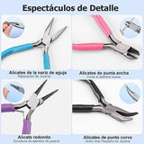 ▶ Juego de 4 Alicates para Joyas, Pinzas para Bisuteria y Joyeria Herramientas, Alicates de Joyería, Alicates para Hacer Joyas, Kit de Fabricación de Joyas para Suministros de Fabricación de Joyas.