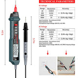 ▶ Multímetro digital tipo bolígrafo, probador eléctrico con NCV, amperímetro AC/DC, voltímetro amperímetro, resistencia, probadores digitales de línea en vivo con retroiluminación y linterna.