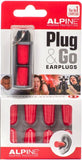 Alpine Plug&Go - Tapones para los oídos desechables con cancelación de ruido, 10 unidades, color rojo