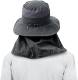 NDOOL 2 Unidades Sombrero para el Sol Protector Gorro Pescador Anti UV UPF50+, 2 Gorra Pesca Solar ala Ancha Transpirable Multiusos con Velo y Mosquitera Protección Cuello Al Aire Libre