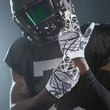 ▶ Guantes de fútbol antideslizantes para el día del juego, para jóvenes y adultos, guante receptor con agarre de silicona de alta adherencia, soporte superior y protección para todas las edades, guantes de fútbol, 1 par, color negro