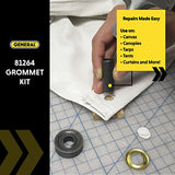 ▶ GENERAL TOOLS  Kit de ojales de 3/8"-1/2" – Ojales de latón macizo inoxidables para reparación de lonas, lienzos de refuerzo y anillos de tela