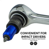 Adaptador de llave de impacto para destornilladores de llave de carraca, convertidor hembra de 1/2 pulgada a hexagonal de 1/4 pulgada, portabrocas de cambio rápido, acero CrMo