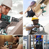 ▶ Juego de Taladro Eléctrico Inalámbrico con Dos Baterías de Litio de 3.0Ah, LED Incorporado, 2 Velocidades Variables de 3/8'', Impacto de Mandril sin Llave, 25 + 1 Embrague, Cargador Rápido para Mejoras en el Hogar y Proyectos de Bricolaje, 29 Piezas