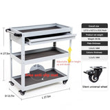▶ Carrito de herramientas de 3 niveles: carrito de herramientas con ruedas y cajones utilitarios de hasta 450 libras de carga, carrito de herramientas rodante de 3 niveles, organizador de herramientas de altura ajustable para almacén, cochera, jardín