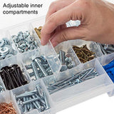 Stalwart - Caja de almacenamiento y herramientas organizadora duradera, 4 cajones con 19 compartimentos cada uno para hardware, aparejos de peces, cuentas y más (morado)