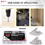 💢  Hilitchi Juego de 570 tornillos de cabeza plana redonda de acero inoxidable Phillips M 3 4 5 6