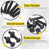 💢  Hilitchi M6 - Juego surtido de 120 tornillos de cabeza hexagonal negros para cuna, cama de bebé, muebles, cunas y sillas (35mm/45mm/55mm/65mm/75mm-Kit surtido)