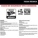 ▶ Casco de Seguridad Naranja Tipo Cachucha