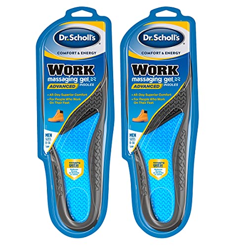 ▶ DR SCHOLL'S Work - Plantillas de gel para masaje, N/A, Paquete con 2
