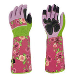 ▶ Guantes de jardinería para poda de rosas, a prueba de espinas, resistentes a los pinchazos, guantes largos de jardín para proteger las manos y los brazos para mujeres