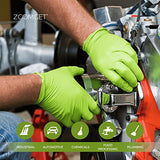 ▶ Guantes de nitrilo verde industriales de alta definición con agarre de textura de diamante en relieve, caja de 100, 8 mil, tamaño mediano, sin látex, sin polvo, texturizado, desechable, apto para alimentos, GWGN44100-BX
