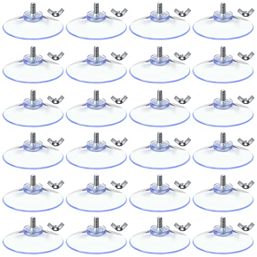 ▶ Ventosas con tornillos, rosca M4, ventosa de PVC transparente con gancho de tornillo, tuerca de mariposa de 2 pulgadas de diámetro, ventosa transparente con tapa para cocinas, oficinas, baño (12 juegos)