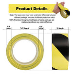▶ Cinta de seguridad de advertencia de peligro, 36 yardas x 2 cm x 4 rollos, color amarillo y negro, rollo de cinta de precaución, impermeable, antideslizante, no abrasiva, autoadhesiva, para piso de pared, piso, equipo de tuberías, fábrica