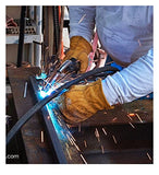 ▶ Guantes de soldador sensibles suaves Guantes de soldadura de espuma de doble capa Guantes de cuero Guantes de soldador wear-resistant, anti-scalding, flame