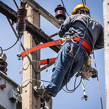 ▶ Cinturón de seguridad con cordón ajustable y almohadilla de cintura actualizada, arnés para cinturón de escalada de árboles, cordón de seguridad para protección contra caídas, cordón de escalada de cometa para detención de caídas, arnés de segur