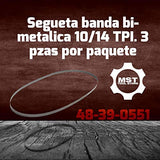 ▶ MILWAUKEE Segueta banda bimetalica 10/14 TPI. 3 pzas por paquete
